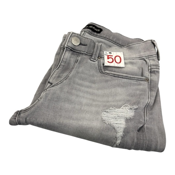 Express Gray Distressed Jegging Jeans - Picture 5 of 6